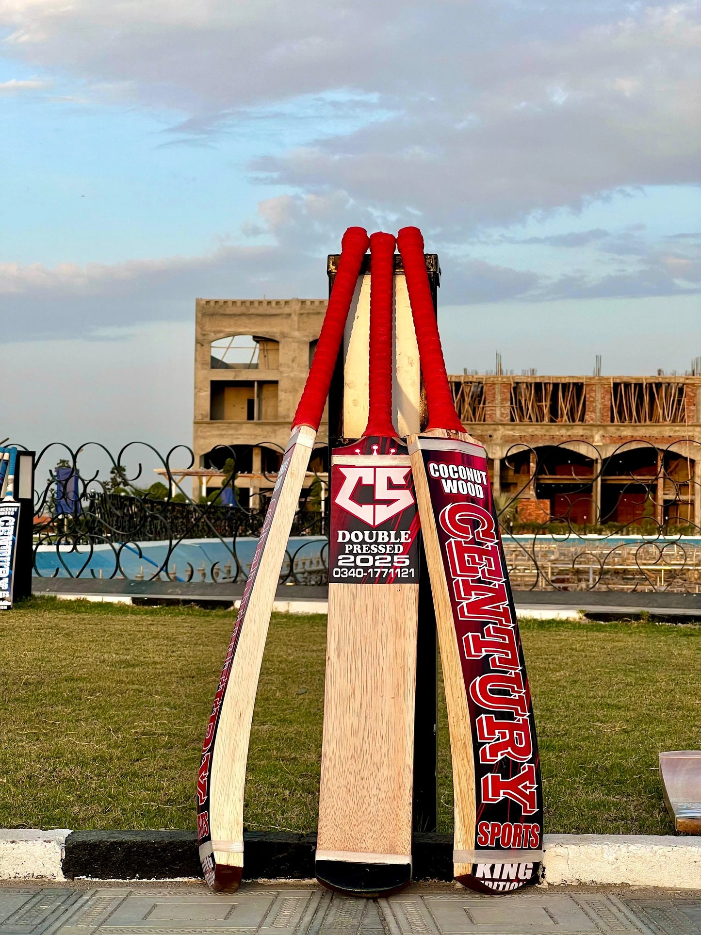 Century Sports Coconut Wood Bat Red Color