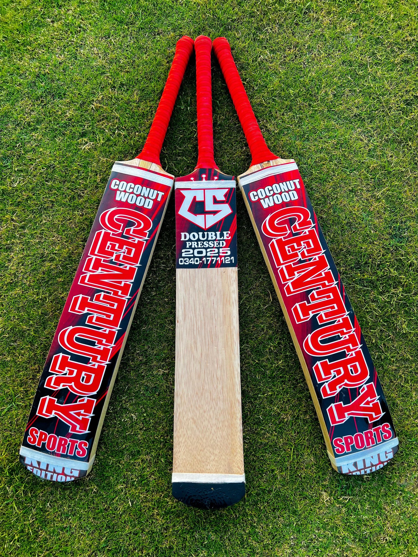 Century Sports Coconut Wood Bat Red Color